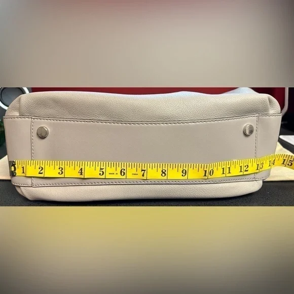 Michael Kors Large Pearl Gray Leather Double Chain Handle Shoulder Bag - Picture 8 of 16